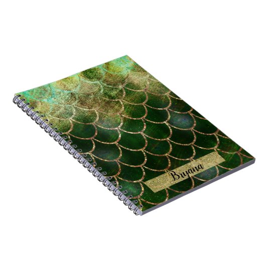 Green & Gold Shimmer Meerjungfische Scala Notizblock (Rechte Seite)
