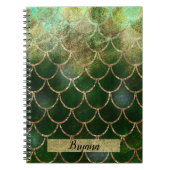 Green & Gold Shimmer Meerjungfische Scala Notizblock (Vorderseite)