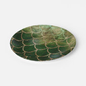 Green & Gold Shimmer Meerjungfische Scala Pappteller (Schrägansicht)