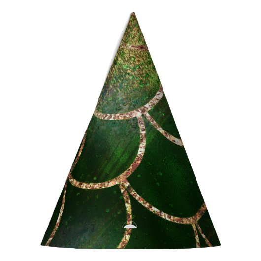 Green & Gold Shimmer Meerjungfische Scala Partyhütchen (Links)