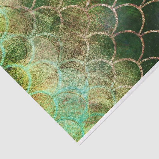 Green & Gold Shimmer Meerjungfische Scala Seidenpapier (Ausschnitt)