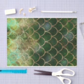 Green & Gold Shimmer Meerjungfische Scala Seidenpapier (Handwerk)
