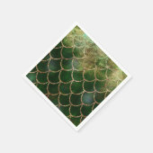 Green & Gold Shimmer Meerjungfische Scala Serviette (Ecke)