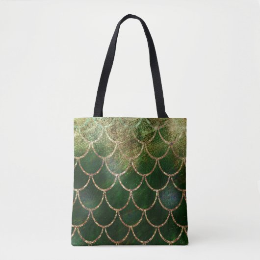 Green & Gold Shimmer Meerjungfische Scala Tasche (Vorderseite)