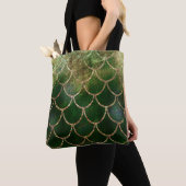 Green & Gold Shimmer Meerjungfische Scala Tasche (Von Nahem)