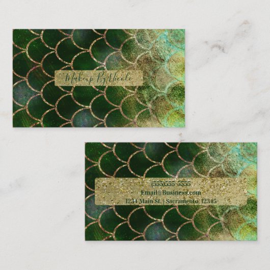 Green & Gold Shimmer Meerjungfische Scala Visitenkarte (Vorne/Hinten)