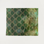 Green & Gold Shimmer Meerjungfische Scala Wandteppich (Vorderseite (Horizontal))