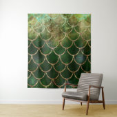 Green & Gold Shimmer Meerjungfische Scala Wandteppich (Beispiel)