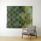 Green & Gold Shimmer Meerjungfische Scala Wandteppich (Beispiel (Horizontal))