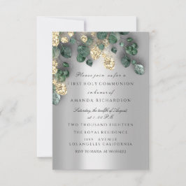 Green Gold Silver First Heilige Kommune Cross Einladung
