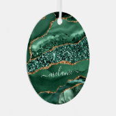 Green Gold Smarald Ihr Name Weihnachtsschmuck (Vorderseite Rechts)