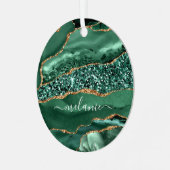 Green Gold Smarald Ihr Name Weihnachtsschmuck (Vorderseite links)