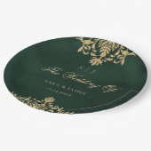 Green Gold Smarald Viktorianisch verzauberte Hochz Pappteller (Schrägansicht)