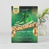 Green Gold Sneaker Ball Party Flyer Einladung (Stehend Vorderseite)