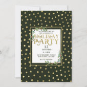 Green & Gold Snow Einladung (Vorderseite)