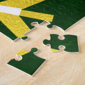 Green Gold Snowflake Peace Joy Liebe Zitat Modern Puzzle (Seite)