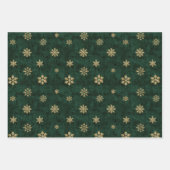 Green Gold Snowflakes Christmas Trees Geschenkpapier Set (Vorderseite 3)