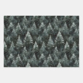 Green Gold Snowflakes Christmas Trees Geschenkpapier Set (Vorderseite 2)