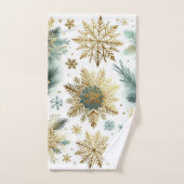 Green Gold Snowflora Urlaub Badhandtuch Set (Handtuch)