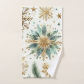 Green Gold Snowflora Urlaub Badhandtuch Set (Handtuch)