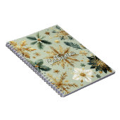 Green Gold Snowflora Urlaub Notizblock (Rechte Seite)