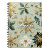 Green Gold Snowflora Urlaub Notizblock (Vorderseite)