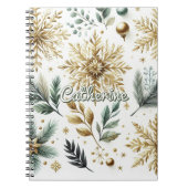 Green Gold Snowflora Urlaub Notizblock (Vorderseite)