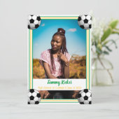 Green & Gold Soccer Abschluss Ankündigung (Stehend Vorderseite)