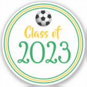 Green & Gold Soccer Class Year Abschluss Aufkleber (Vorderseite)