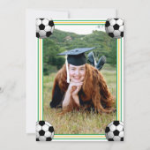 Green & Gold Soccer Graduation Party Einladung (Rückseite)