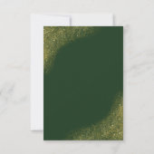 Green & Gold Spark Wedding RSVP Card Karte (Rückseite)
