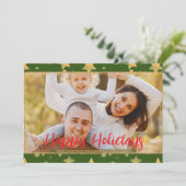 Green Gold Star Foto Feierliche Weihnachten (Stehend Vorderseite)