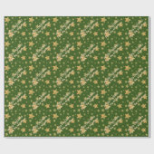 Green Gold Star Muster Classic Vintage Weihnachten Geschenkpapier (Flach)