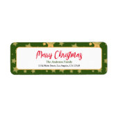 Green Gold Star Weihnachtsfeiertage Rücksendeadres (Vorne)