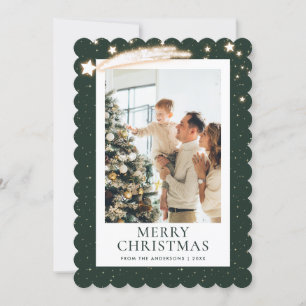 Green Gold Starry Night Foto Frohe Weihnachten