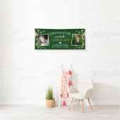 Green & Gold Stars Foto Herzlichen Glückwunsch Gra Banner (Insitu)