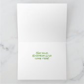 Green Gold Stars mit Name Happy Birthday Card Karte (Innenseite)