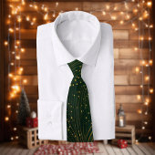 Green & Gold Stars/Strips Weihnachtslieder Krawatte