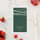 Green Gold String Lights Elegant Christmas Holiday Serviette (Beispiel)
