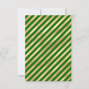 Green Gold Strip Weihnachtsblank Grußkarte