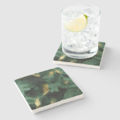 Green Gold Südwest Cowhide Steinuntersetzer (Seitenansicht)