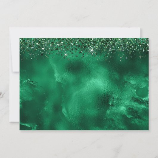 Green & Gold Sweet 16 Girl Birthday Einladung (Rückseite)