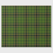 Green Gold Tartan Kariert Geschenkpapier (Flach)