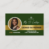 Green & Gold Tax Prepare Accounting Business Card Visitenkarte (Rückseite)