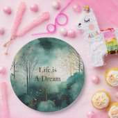 Green Gold Trees Pappteller (Party)