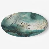 Green Gold Trees Pappteller (Schrägansicht)