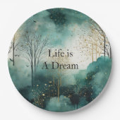 Green Gold Trees Pappteller (Vorderseite)