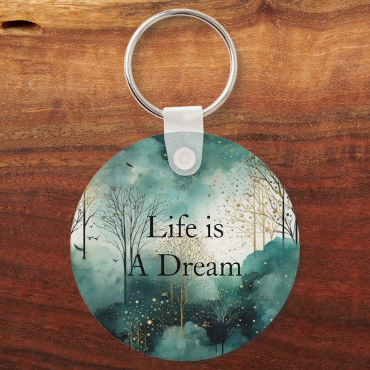 Green Gold Trees Schlüsselanhänger (Vorderseite)