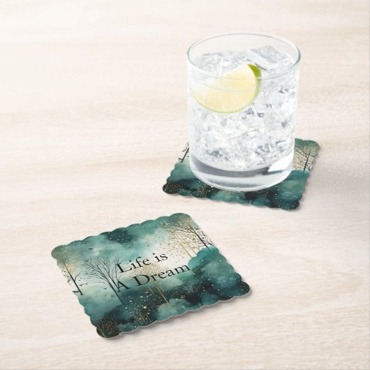 Green Gold Trees Untersetzer (Vor Ort)