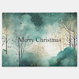 Green Gold Trees Weihnachten Magnet